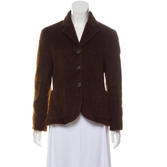 VINTAGE MICHAEL KORS Collection Textured Brown Short Coat Est. Size Small - Picture 1 of 14